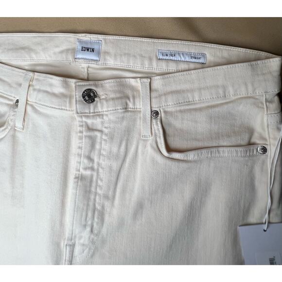 Edwin Elin Crop Vanilla Straight Leg Jeans 32 NWT - Picture 11 of 15